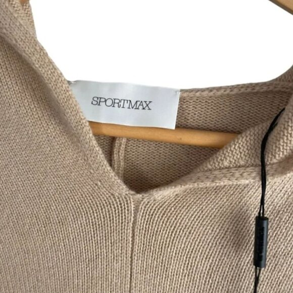 MaxMara SportMax Beige Cashmere Wool Centro Hooded Sweater Small - Picture 9 of 9